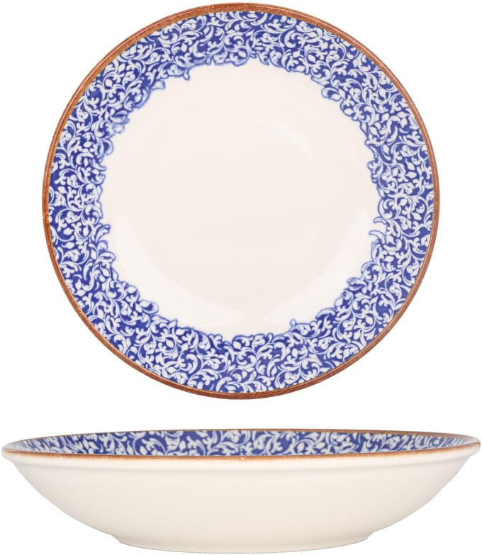 By Bone Diepbord - Edera Cobalt - Porselein - 23 cm (1000cc) - set van 6