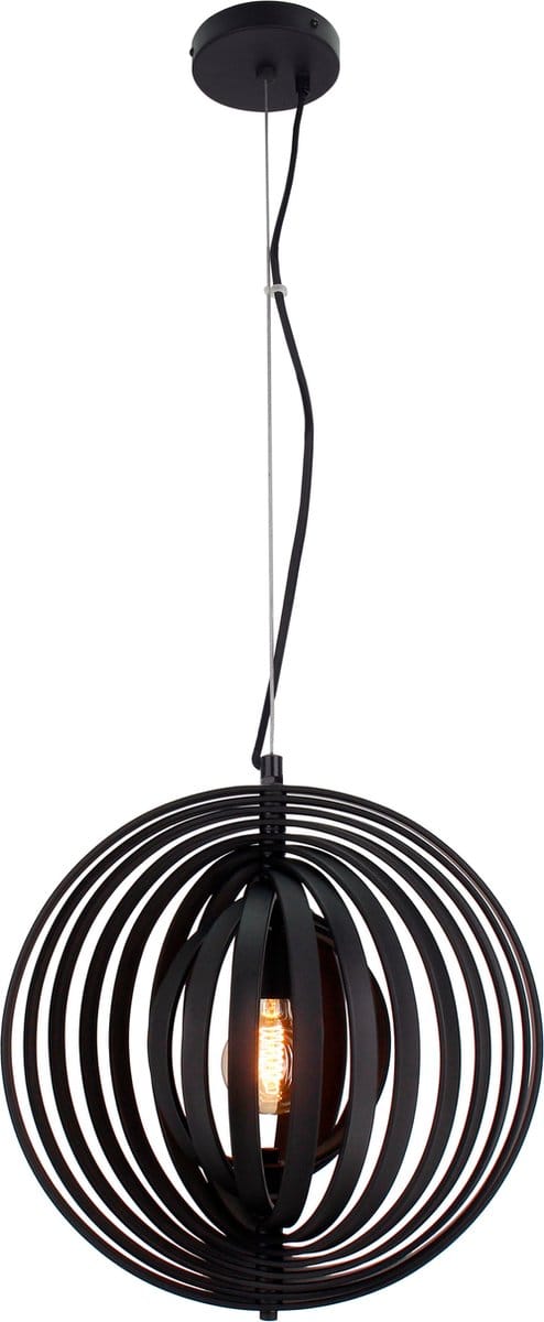 Chericoni Ring Hanglamp - 1-lichts - Ø50 cm - Zwart - Hout