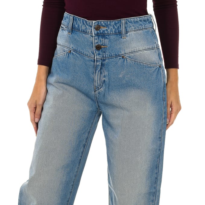 Lang gedragen effect denim broek 6Y5J14-5DWQZ vrouw