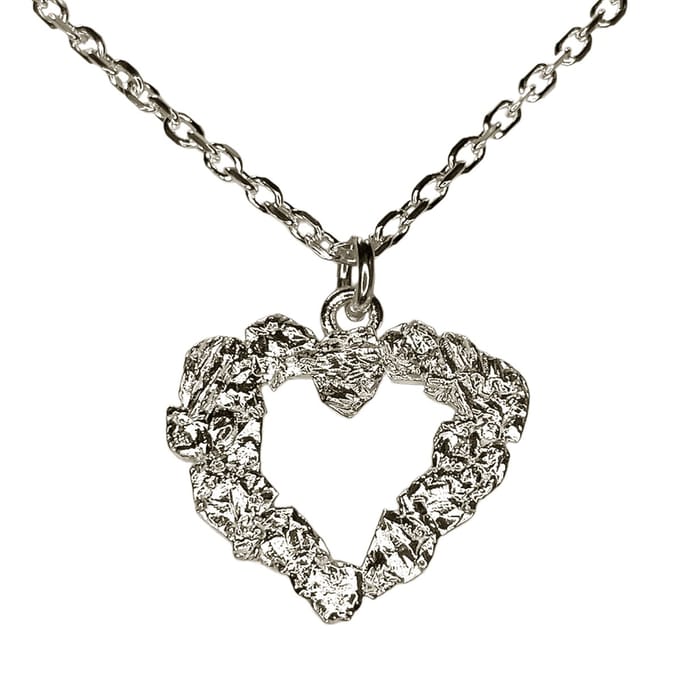 AuBor ®. Hanger. Zilver. Hartvormig kruiend ijs. Groot