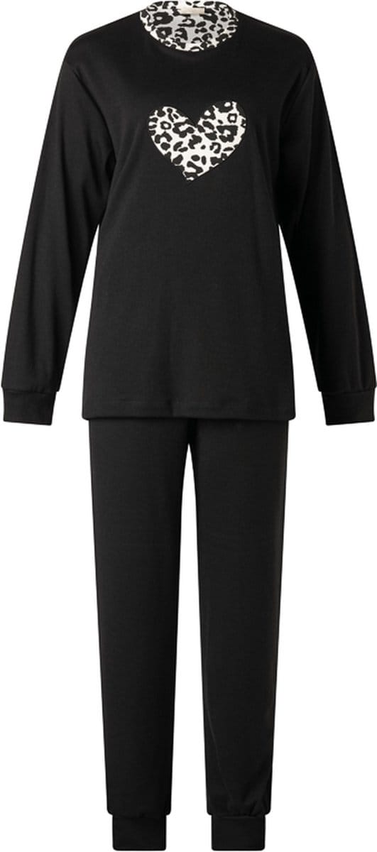 Dames pyjama interlock van Lunatex Zwart - maat XL