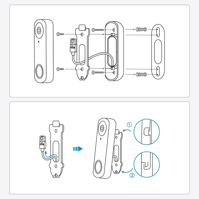 Reolink D340P-B Bedrade PoE-deurbel - 2K+ 5 MP - 180° Breed Zicht - Slimme Detectie, 2-richtingsgesprek, Geen Maandelijkse Kosten, Snel Antwoord