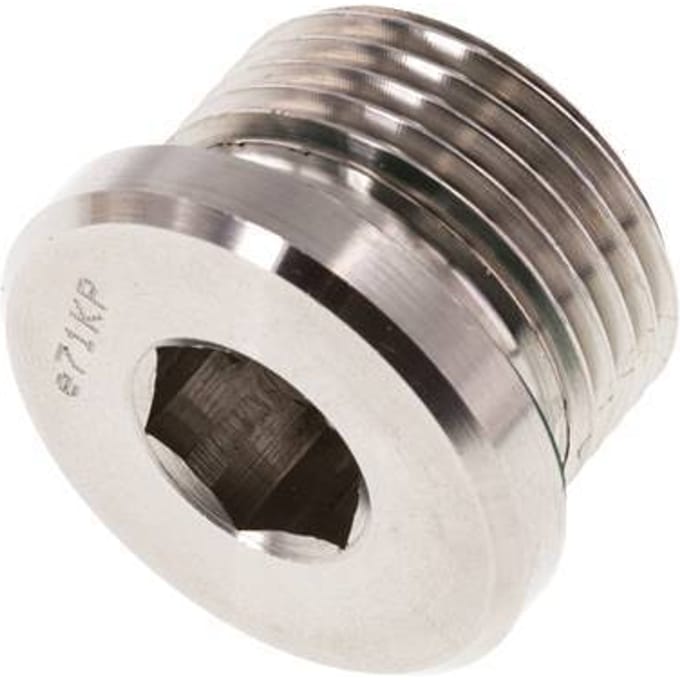 Plug M27 X 2 RVS FKM met binnenzeskant 400 bar (5620.0psi)