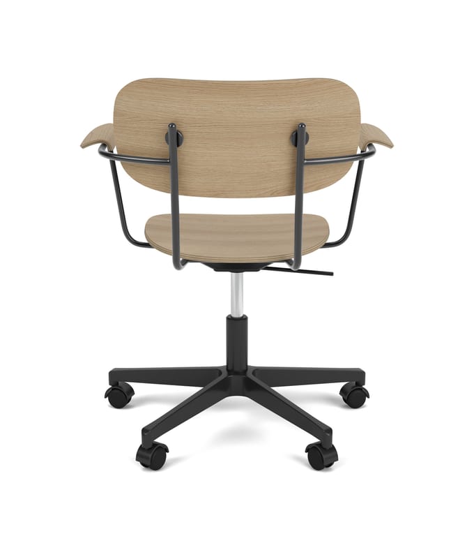 Audo Co Task Chair met armleuningen - Eiken - zwart aluminium