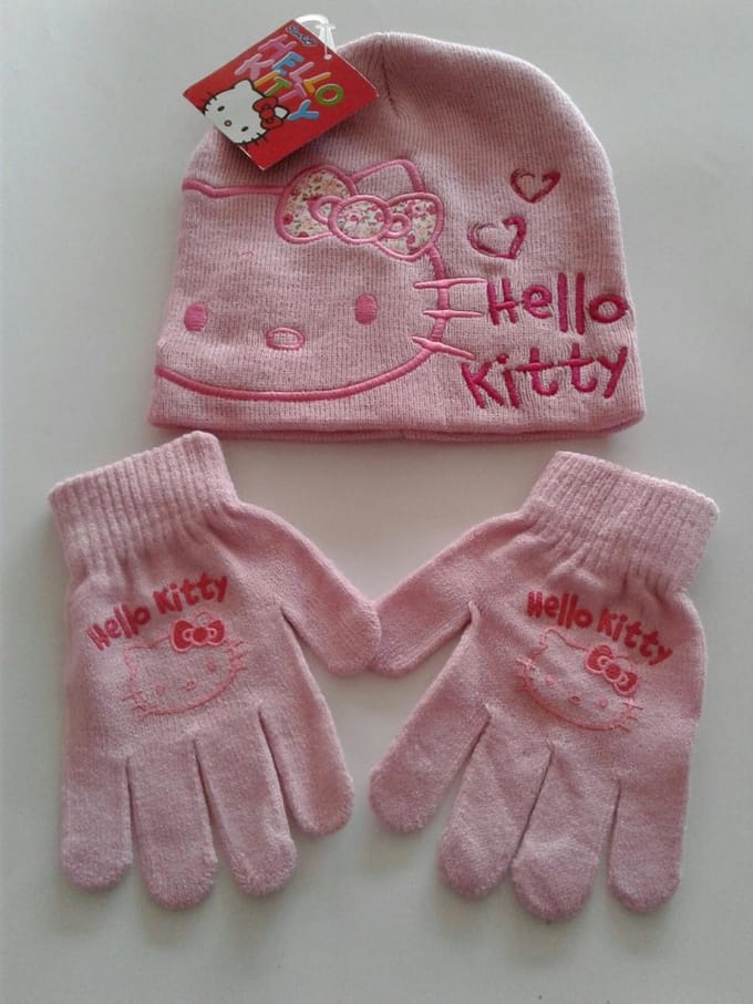 Hello Kitty - winterset - Muts & Handschoenen - Roze - 52 cm - 100% Acryl
