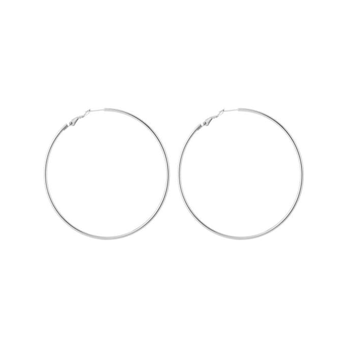Bijoutheek Oorringen Hoop 2mm Dik 7cm Zilverkleurig