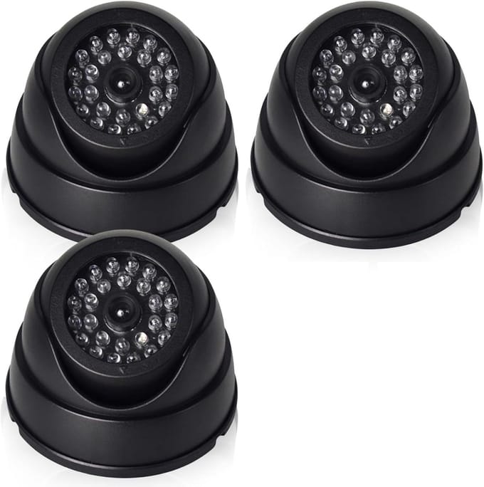 Dummy Camera Set - Nep Beveiligingscamera - Afschrikken Inbrekers - Knipperende LED - 2 stuks - Zwart