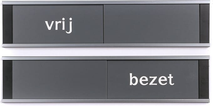 Schuifbord Vrij-Bezet - 255 mm x 57 mm - Grijs - Promessa-Design.