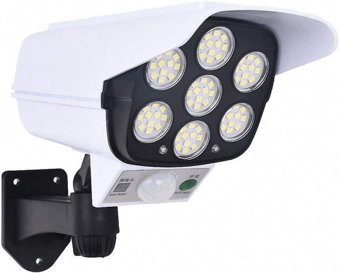 Zonnebeveiligingslamp - Camera lamp - Tuin verlichten - Bewegingssensor - Zwart