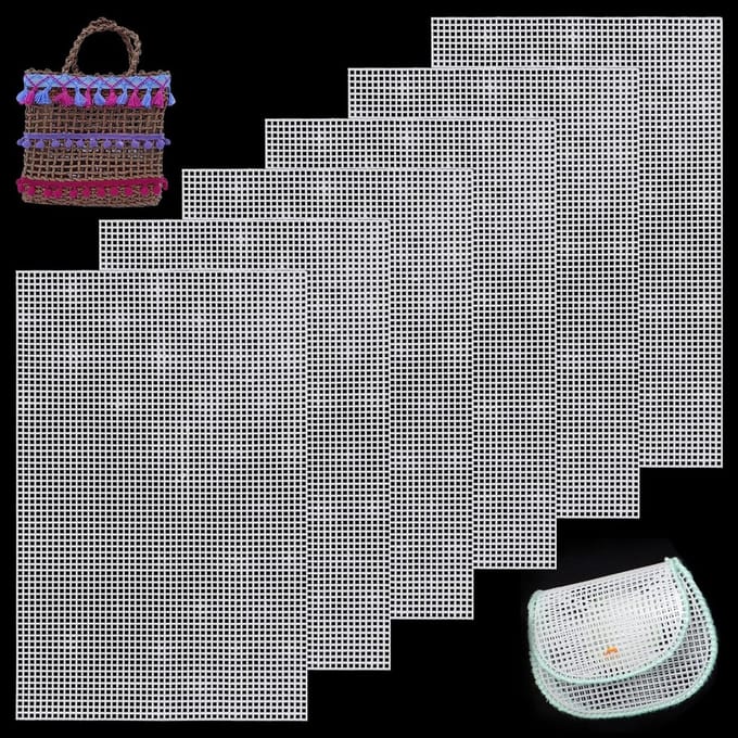 Flexibele Plastic Mesh Canvas Vellen voor Borduren, DIY Tas Accessoires en Creatieve Projecten, 6 Stuks, 20 x 30 cm