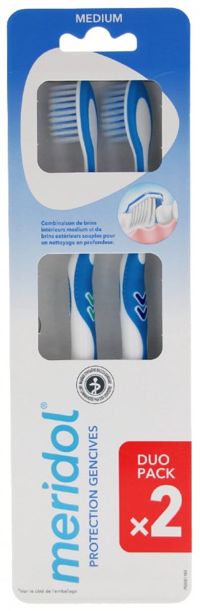 Meridol Duo-Pack Tandenborstels Medium (Kleur : Blauw)