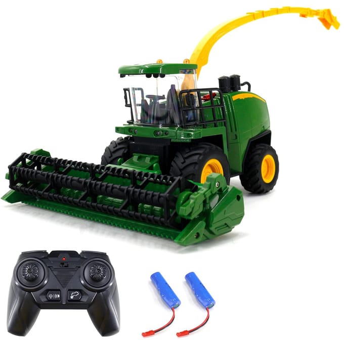 Harvester Truck Afstandsbediening Harvester Speelgoed 1/24 2,4 GHz Afstandsbediening Boer Harvester Rook 2 battery legergroene kleur