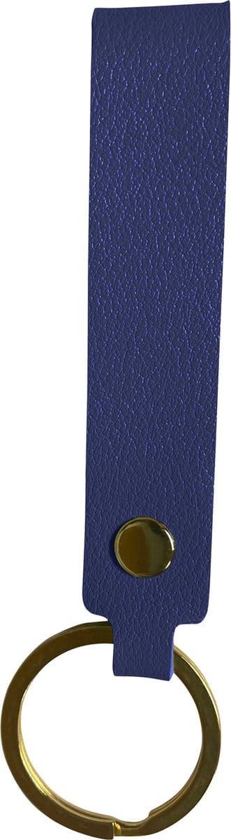 Sleutelhanger Met Sleutelring - Sleutelhanger Leer Dun Leer - Donkerblauw