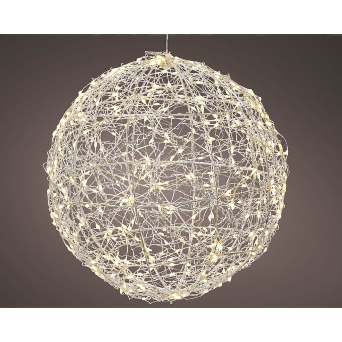 Lumineo Metalen LED Frame Bol 28 cm Zilver