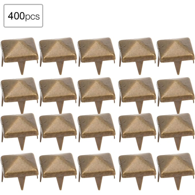 400 Ensembles 4MM 7MM DIY Maroquinerie Rivets à Pointes Pointes Carrées Clous Sacs Chaussures Accessoires de Ceinture 4mm bronze
