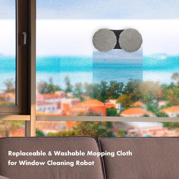 Chiffon de nettoyage lavable de remplacement pour Robot nettoyeur de vitres HOBOT 168/ 188, en microfibre 6 PCS gris