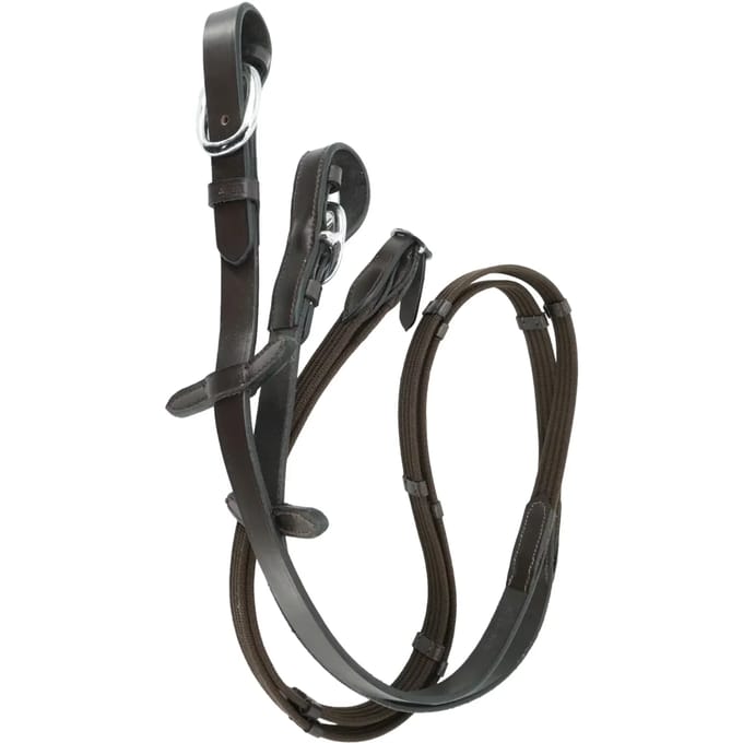 Leren teugels Kieffer Trail with chrome buckles