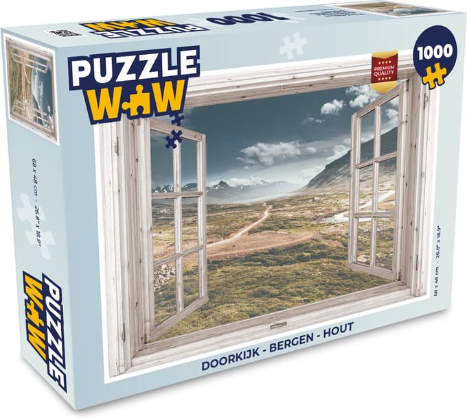 Puzzel Doorkijk - Bergen - Hout - Legpuzzel - Puzzel 1000 stukjes volwassenen