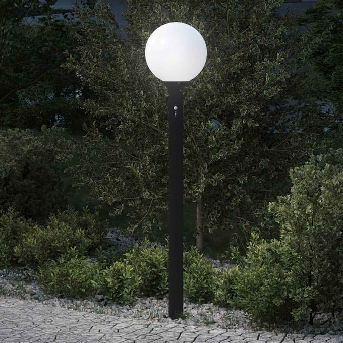 vidaXL Bolderverlichting met sensor 120 cm zwart IP44