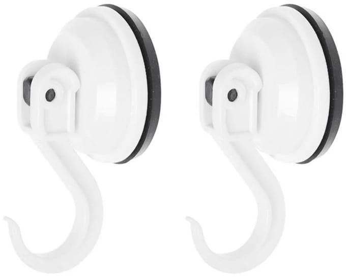Benson Ophanghaak met zuignap - wit - Ø 35 mm - set van 2 stuks - draagvermogen 2 kg