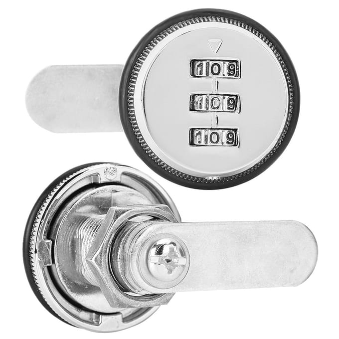 Alliage de Zinc Combinaison à Code 3 Chiffres Cam Coded Lock Mot de Passe Armoires Tiroirs Serrure Mécanique white