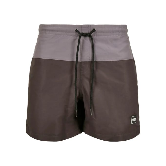 Urban Classics - Block Zwemshorts - 3XL - Zwart/Grijs