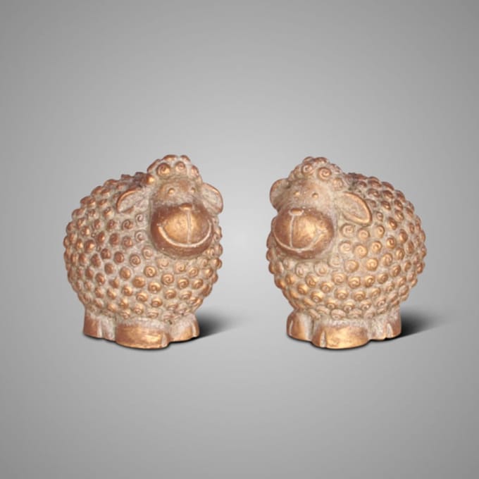 Brynxz - Set van 2 - Funny Sheep - Schaap - Jewel - D.12 H.12
