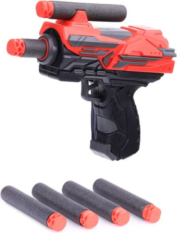 Johntoy Shotgun Foam Blaster Pistool 15 Cm Rood