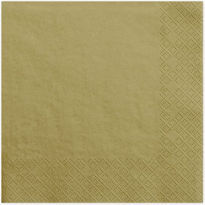 PartyDeco - Servetten Goud - 33 x 33 cm