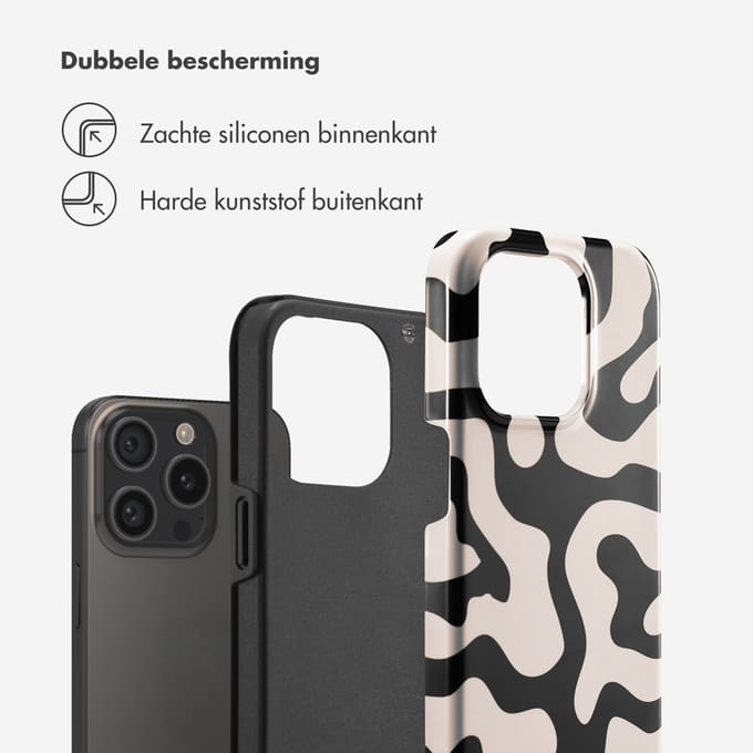Selencia Hoesje - Geschikt voor Apple iPhone 15 Pro - Backcover - Art Wave Black