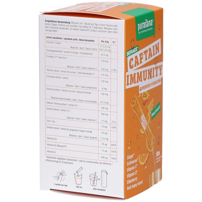 Purasana Hydration Superfoods Captain Immunity 10x4,5 Zakje