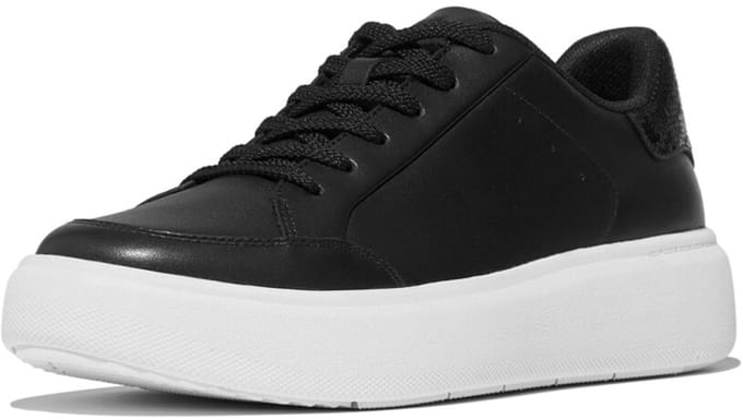 FitFlop Rtg Sequin-Backtab Leather Sneakers Dames Sneakers - Zwart