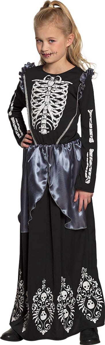 Boland - Kostuum Skeleton queen (7-9 jr) - Kinderen - Skelet - Halloween verkleedkleding - Skelet