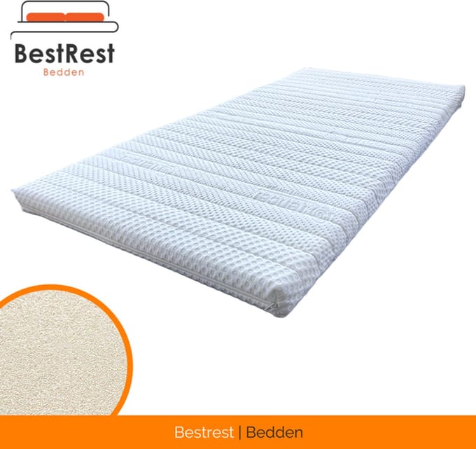 Traagschuim Topdekmatras - Tencel Hoes - Nasa Traagschuim - 7cm dik - Ergonomisch - 80x210cm - Bestrest Bedden®