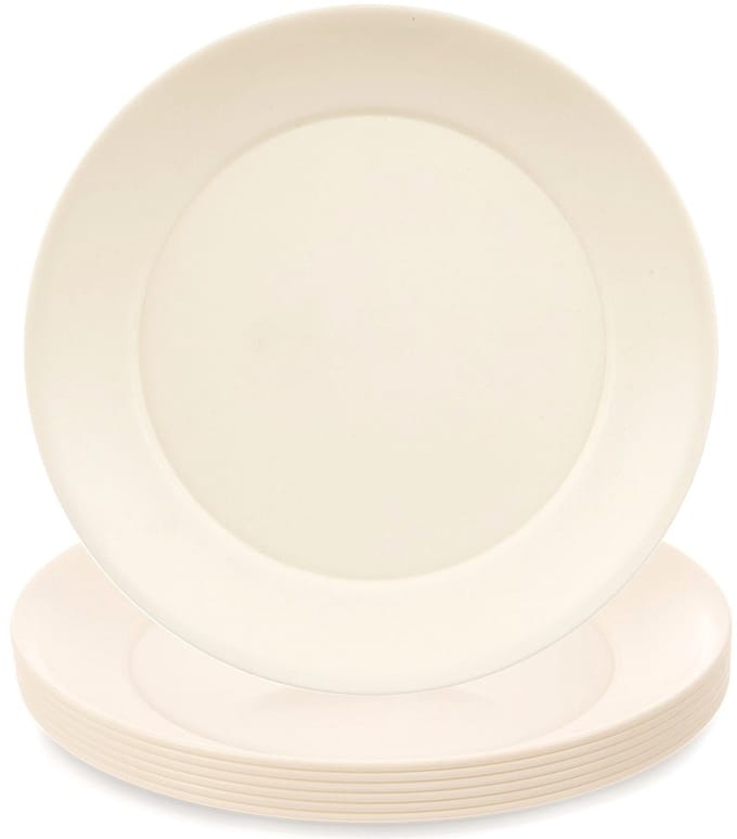 Dinerborden Plastic Crème 23,5 cm 6 stuks - Set - Borden - Bord
