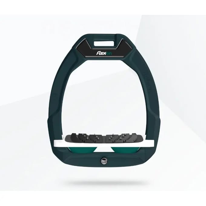 Veiligheidsstijgbeugels Paardrijden Schuin Ultra Grip Groen/Wit/Groen Flex-On Safe-On