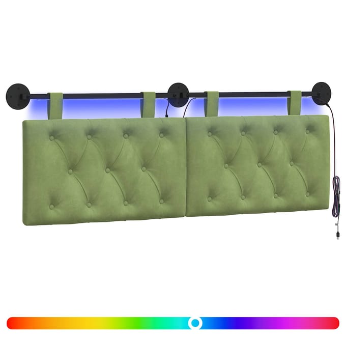 vidaXL - Hangend - hoofdbord - Lichtgroen - Fluweel