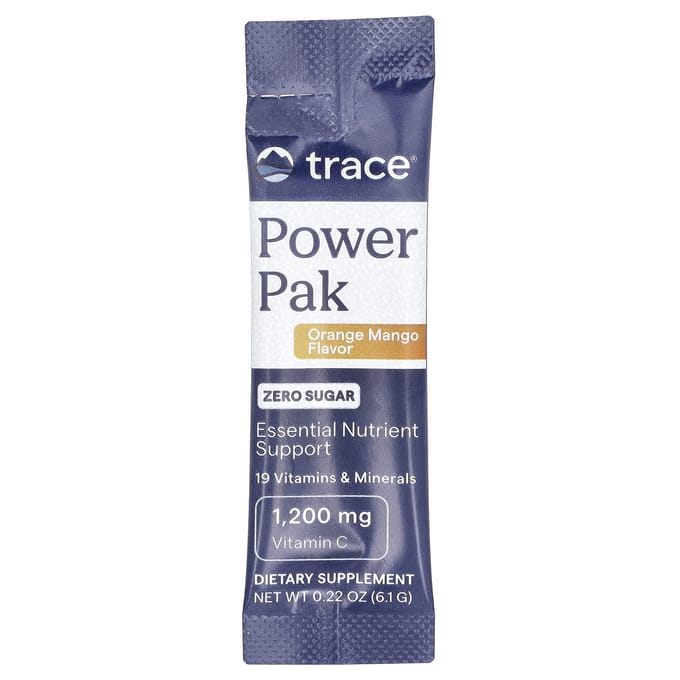 Trace, Power Pack, Zonder Suiker, Sinaasappel Mango, 30 Zakjes, 0,22 oz (6,1 gr) Elk