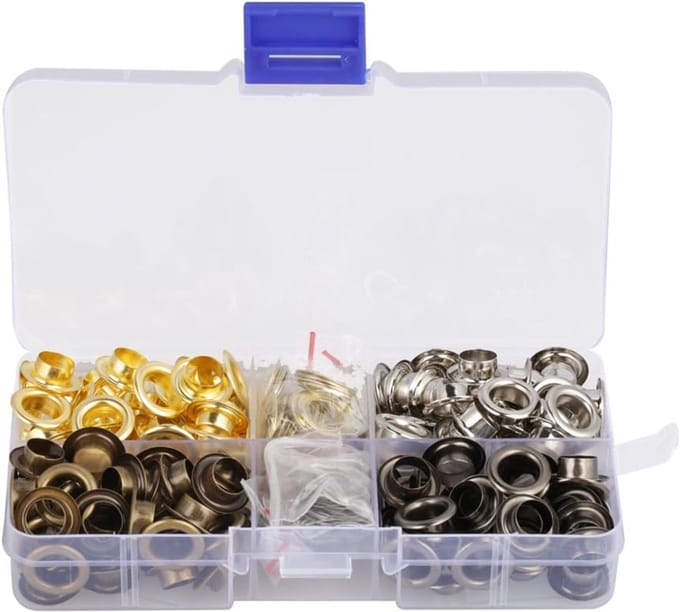 Oogjes Messing - Sluitringen Set - Kleding Reparatie - Vier Kleuren - 140 Stuks - Goud
