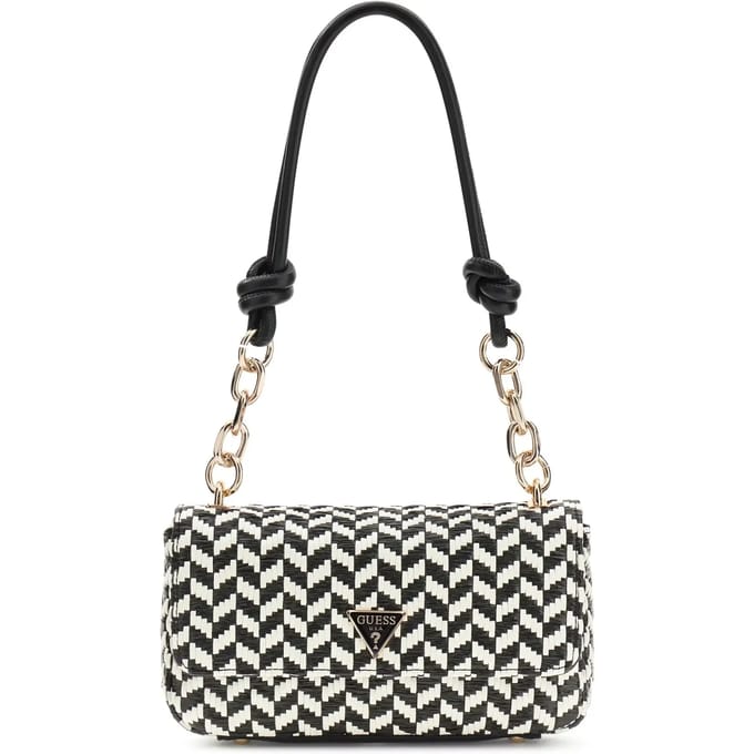 GUESS schoudertas Tessi Flap Shoulder Bag Olive Multi olijfgroen