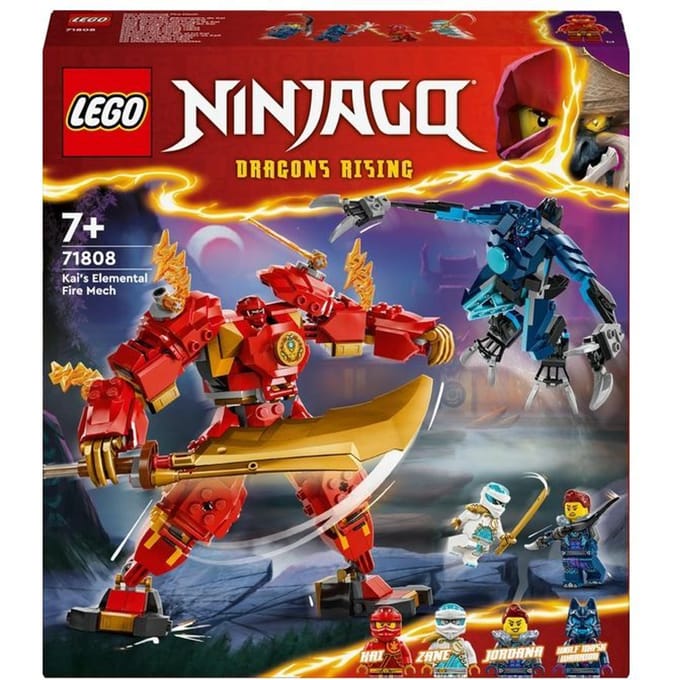 LEGO 71808 NINJAGO Kai's elementaire vuurmecha Actiefiguur Speelgoed voor Rollenspellen