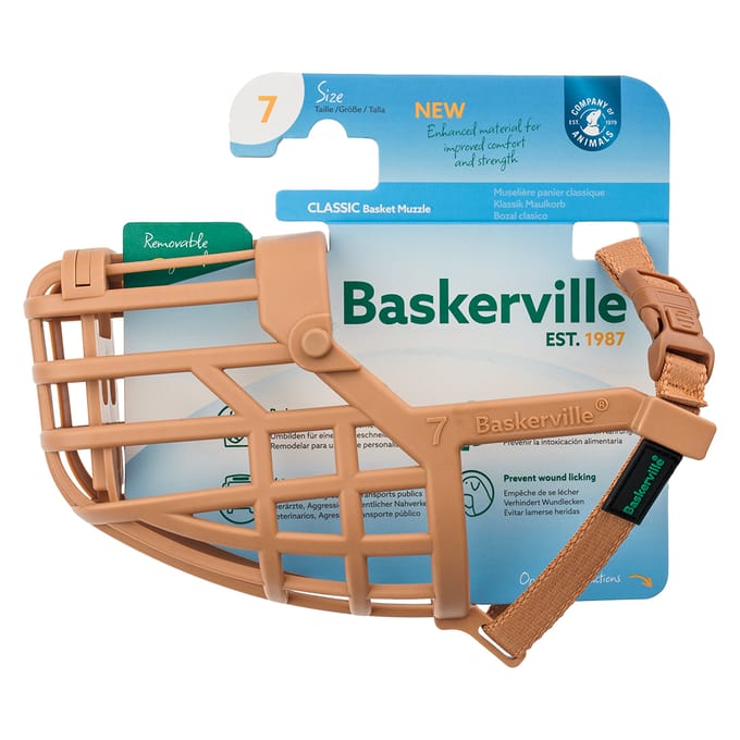 Baskerville Klassieke Muilkorf Beige Maat 7 Hond