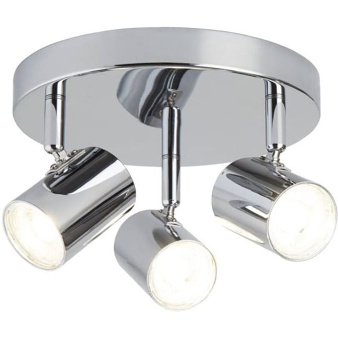 Searchlight LED plafondlamp Rollo, 3-lamps, chroom