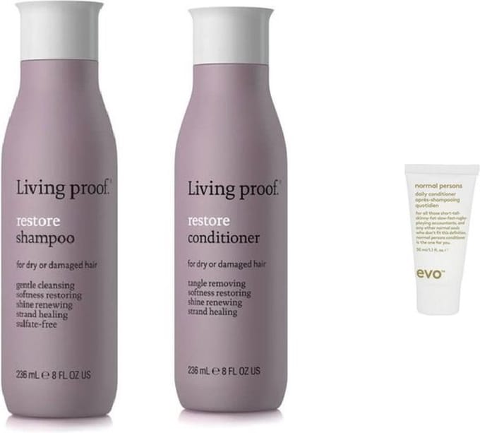 Living Proof Duo Set - Restore Conditioner + Shampoo + WILLEKEURIG Travel Size