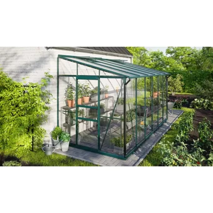 Vitavia Tuinkas Ida 7800 - Veiligheidsglas 3mm + Polycarbonaat 6mm - Smaragd - 387x201x221cm