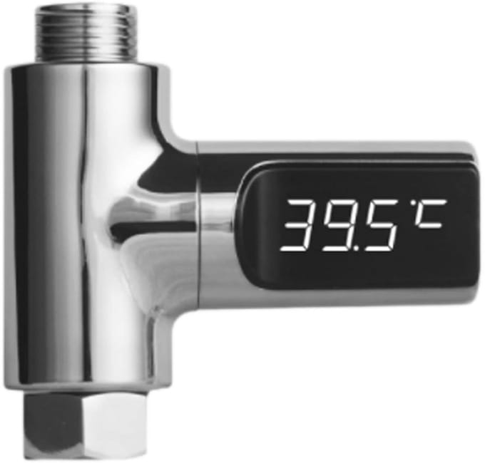 Digitale Douchekop Thermometer met Waterstroommeter en Zelfopwekking