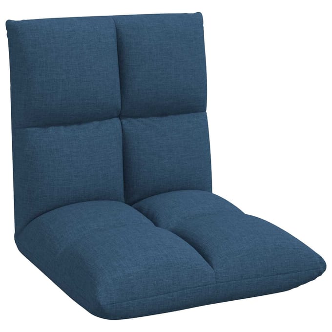 vidaXL - Verstelbare - vloostoel - Blauw - Stof