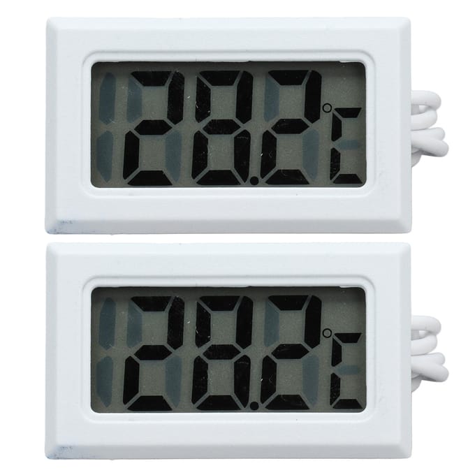 2 Stuks Elektronische Digitale Thermometer Thermostaat Temperatuurmeter 2s Refresh met SondeWit white