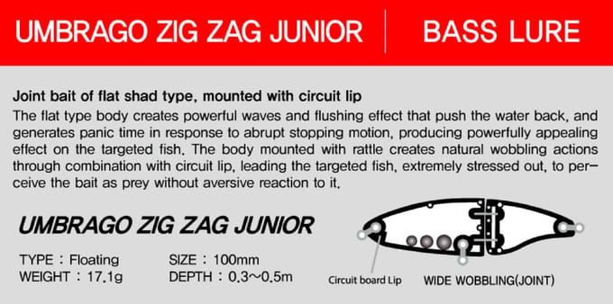 NS Black Hole Umbrago Zig Zag JR 100F SSR Drijvend Kunstaas 005 (6437) gray