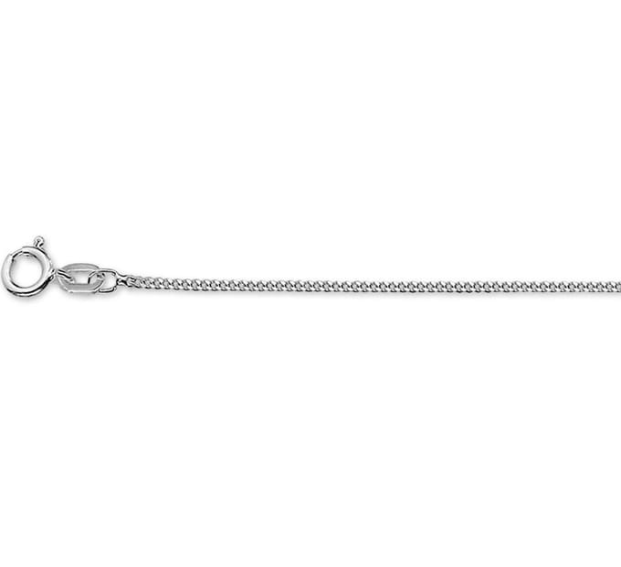 YO&NO - Ketting - Witgoud - Gourmet -  1,0 mm -  41 - 43 - 45 cm - 585 goud